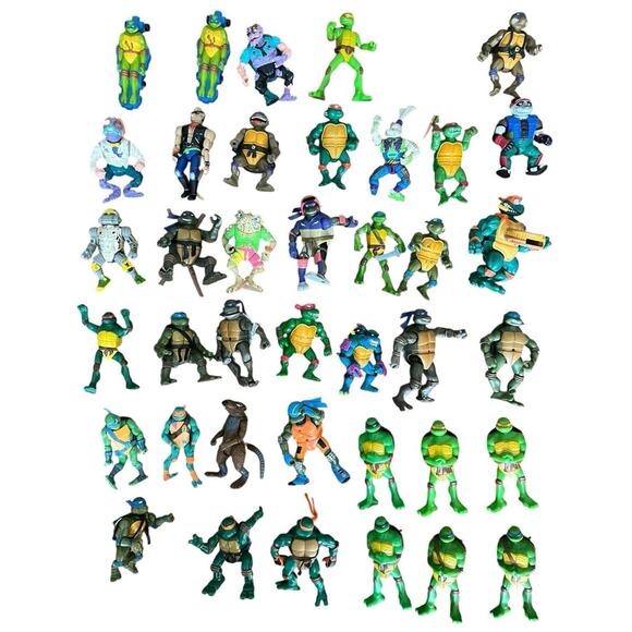 Lot Of 39 Vintage Teenage Mutant Ninja Turtles Action Figures TMNT
